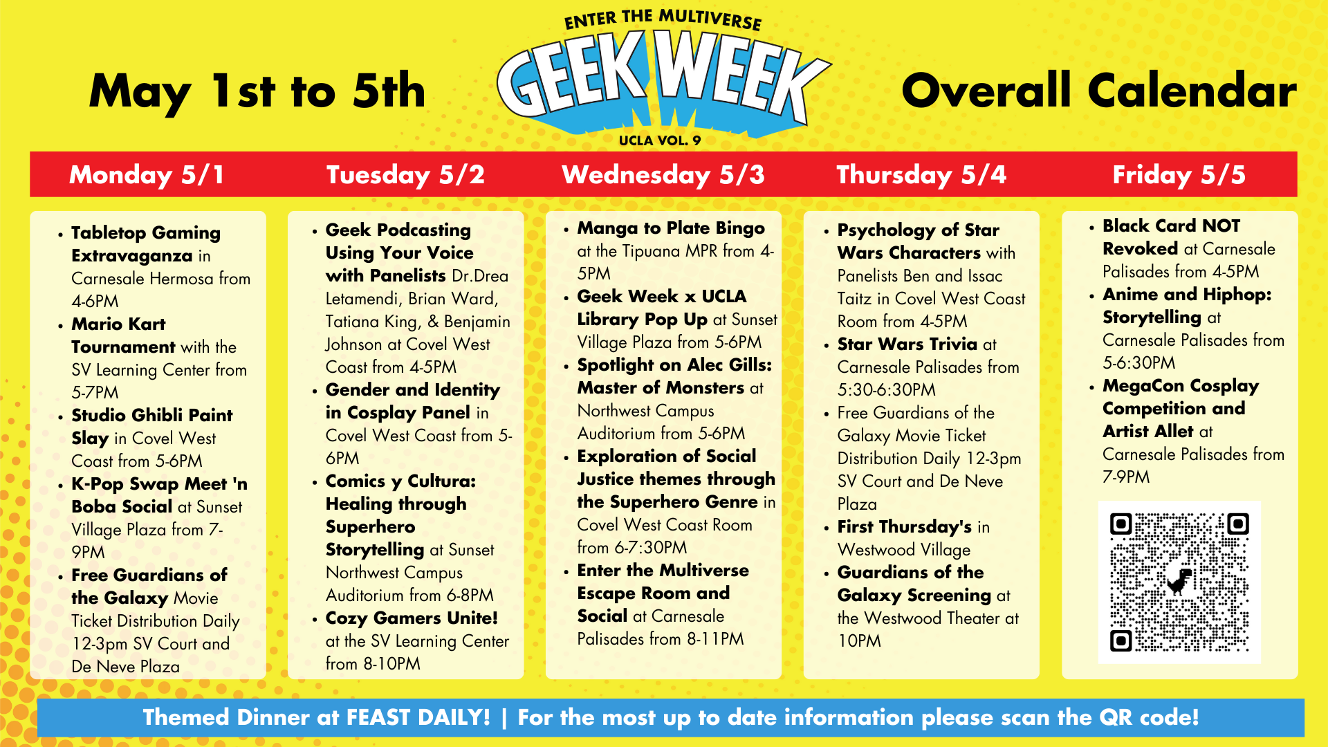 geek week schedule