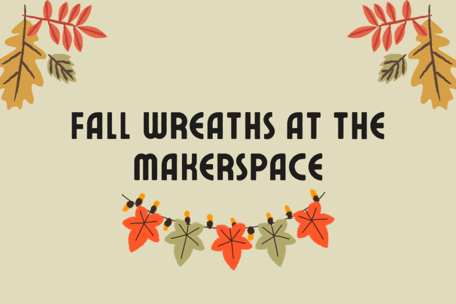 Fall Wreaths at the MakerSpace with leaves in a string